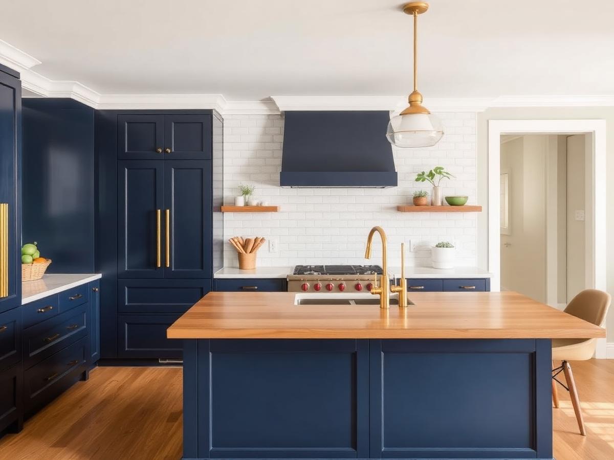 Navy & Brass Kitchen